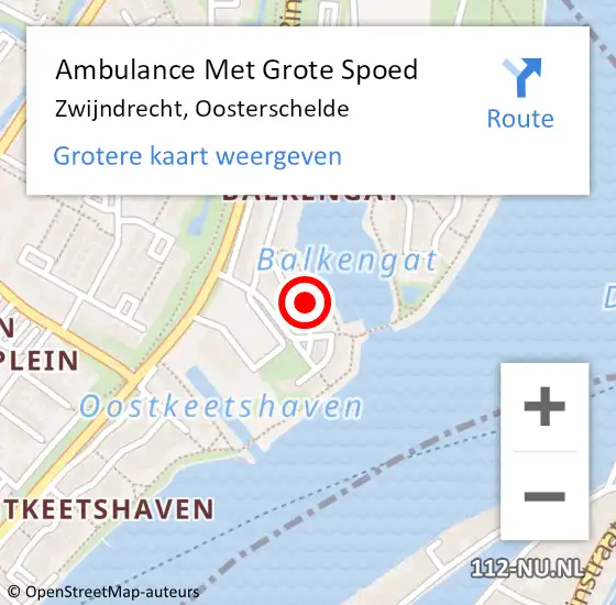 Locatie op kaart van de 112 melding: Ambulance Met Grote Spoed Naar Zwijndrecht, Oosterschelde op 19 december 2015 17:50