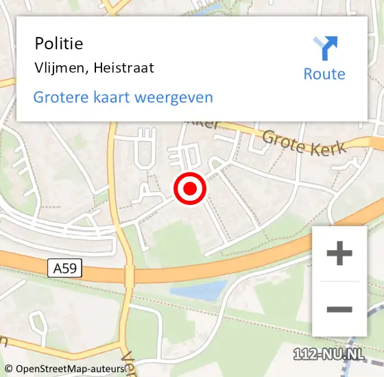 Locatie op kaart van de 112 melding: Politie Vlijmen, Heistraat op 19 december 2015 18:51