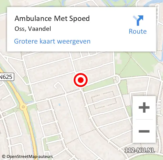 Locatie op kaart van de 112 melding: Ambulance Met Spoed Naar Oss, Vaandel op 19 december 2015 19:26