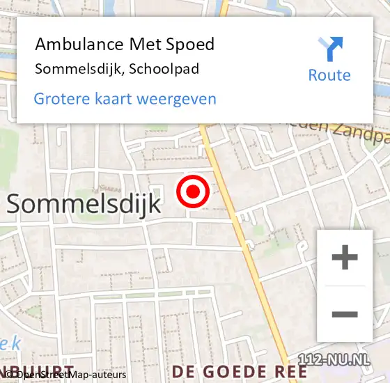 Locatie op kaart van de 112 melding: Ambulance Met Spoed Naar Sommelsdijk, Schoolpad op 19 december 2015 21:20