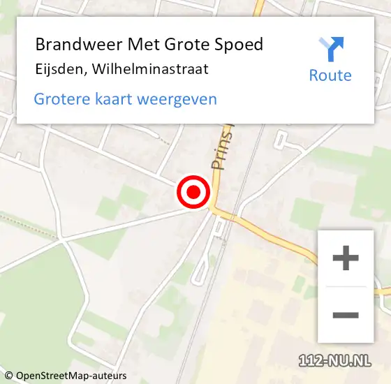 Locatie op kaart van de 112 melding: Brandweer Met Grote Spoed Naar Eijsden, Wilhelminastraat op 19 december 2015 22:09