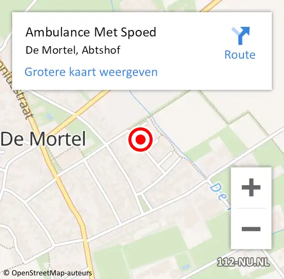 Locatie op kaart van de 112 melding: Ambulance Met Spoed Naar De Mortel, Abtshof op 19 december 2015 23:07