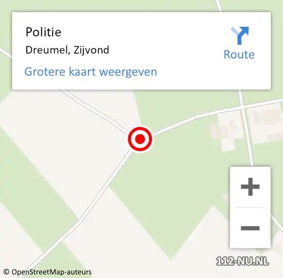 Locatie op kaart van de 112 melding: Politie Dreumel, Zijvond op 19 december 2015 23:33