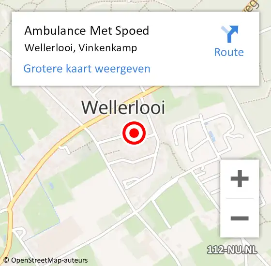 Locatie op kaart van de 112 melding: Ambulance Met Spoed Naar Wellerlooi, Vinkenkamp op 20 december 2015 00:02