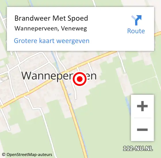 Locatie op kaart van de 112 melding: Brandweer Met Spoed Naar Wanneperveen, Veneweg op 30 november 2013 18:22