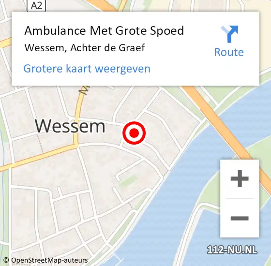 Locatie op kaart van de 112 melding: Ambulance Met Grote Spoed Naar Wessem, Achter de Graef op 20 december 2015 04:19