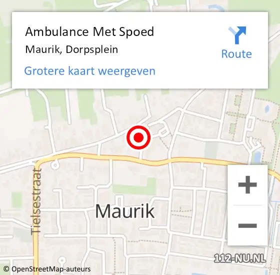 Locatie op kaart van de 112 melding: Ambulance Met Spoed Naar Maurik, Dorpsplein op 30 november 2013 18:30