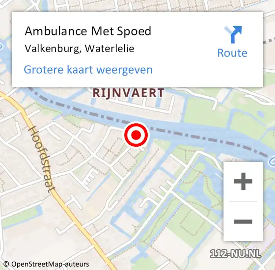 Locatie op kaart van de 112 melding: Ambulance Met Spoed Naar Valkenburg, Waterlelie op 20 december 2015 07:02