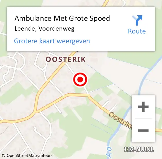 Locatie op kaart van de 112 melding: Ambulance Met Grote Spoed Naar Leende, Voordenweg op 20 december 2015 08:06