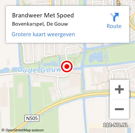 Locatie op kaart van de 112 melding: Brandweer Met Spoed Naar Bovenkarspel, De Gouw op 30 november 2013 18:39