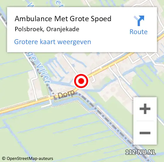 Locatie op kaart van de 112 melding: Ambulance Met Grote Spoed Naar Polsbroek, Oranjekade op 20 december 2015 10:19