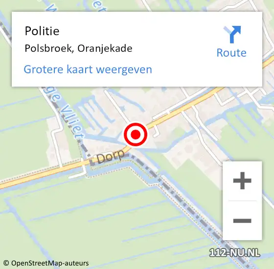 Locatie op kaart van de 112 melding: Politie Polsbroek, Oranjekade op 20 december 2015 10:23