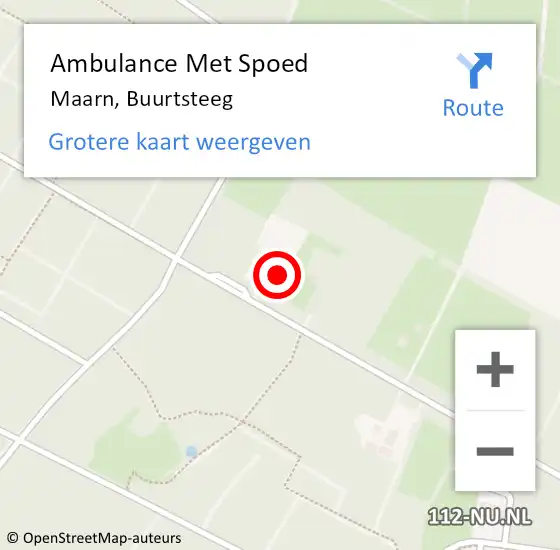 Locatie op kaart van de 112 melding: Ambulance Met Spoed Naar Maarsbergen, Buurtsteeg op 20 december 2015 12:53