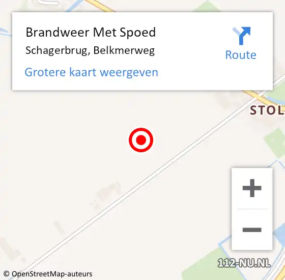 Locatie op kaart van de 112 melding: Brandweer Met Spoed Naar Schagerbrug, Belkmerweg op 20 december 2015 14:26