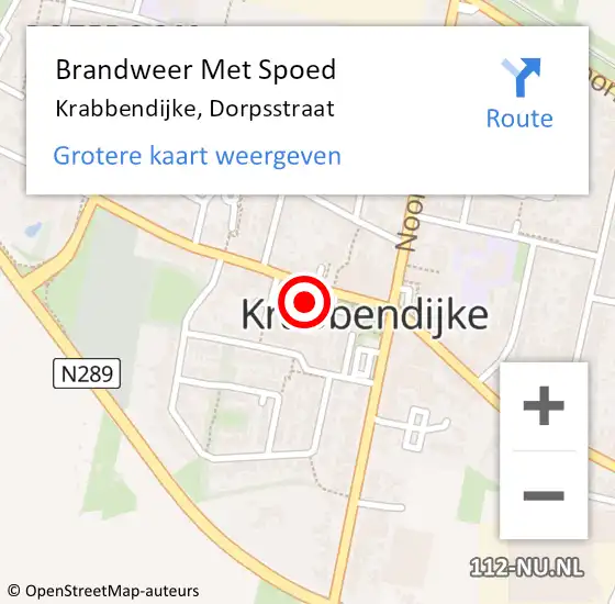 Locatie op kaart van de 112 melding: Brandweer Met Spoed Naar Krabbendijke, Dorpsstraat op 20 december 2015 17:37