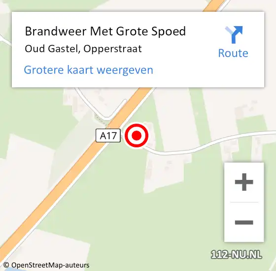 Locatie op kaart van de 112 melding: Brandweer Met Grote Spoed Naar Oud Gastel, Opperstraat op 20 december 2015 20:08