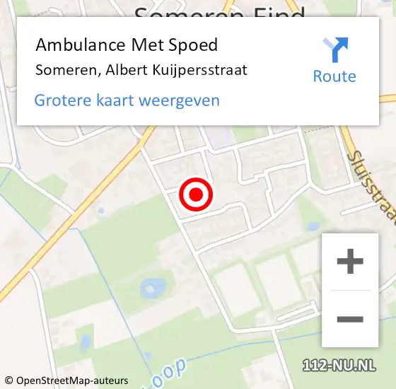 Locatie op kaart van de 112 melding: Ambulance Met Spoed Naar Someren, Albert Kuijpersstraat op 20 december 2015 23:22