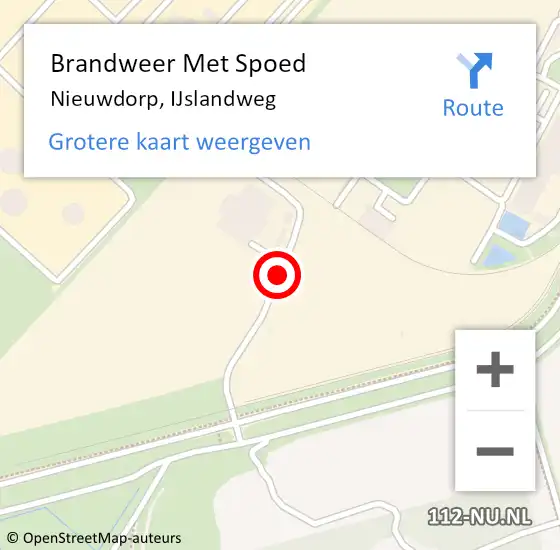 Locatie op kaart van de 112 melding: Brandweer Met Spoed Naar Nieuwdorp, IJslandweg op 20 december 2015 23:32