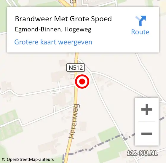 Locatie op kaart van de 112 melding: Brandweer Met Grote Spoed Naar Egmond-Binnen, Hogeweg op 21 december 2015 00:07