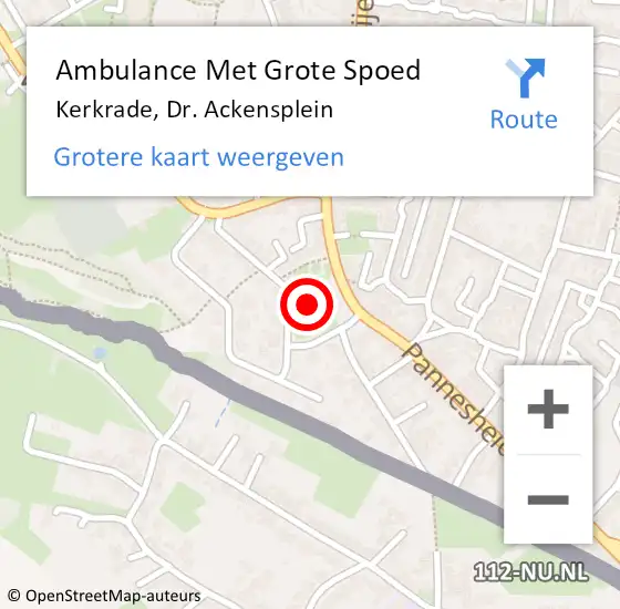 Locatie op kaart van de 112 melding: Ambulance Met Grote Spoed Naar Kerkrade, Dr. Ackensplein op 30 november 2013 20:26