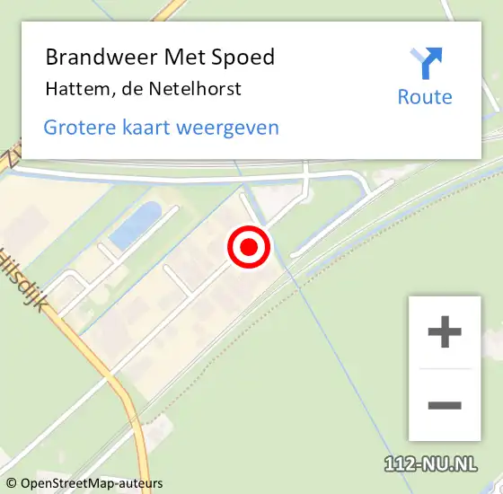 Locatie op kaart van de 112 melding: Brandweer Met Spoed Naar Hattem, de Netelhorst op 21 december 2015 02:31