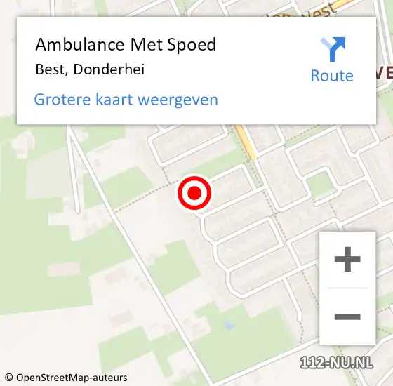 Locatie op kaart van de 112 melding: Ambulance Met Spoed Naar Best, Donderhei op 21 december 2015 08:23