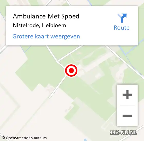 Locatie op kaart van de 112 melding: Ambulance Met Spoed Naar Nistelrode, Heibloem op 21 december 2015 10:03