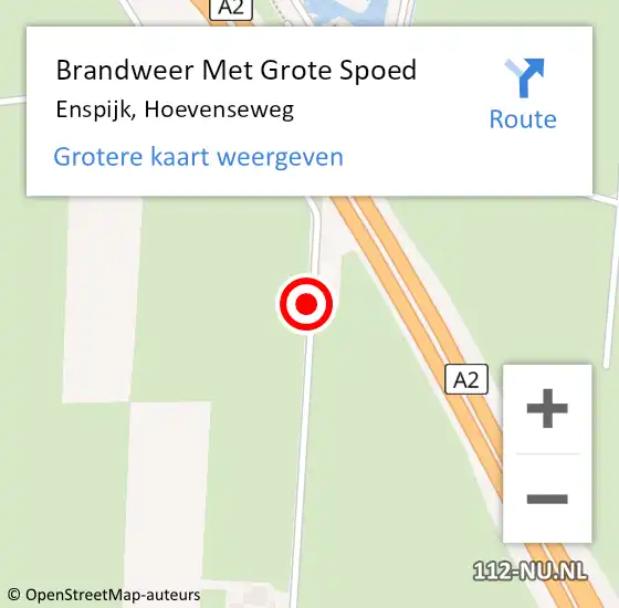 Locatie op kaart van de 112 melding: Brandweer Met Grote Spoed Naar Enspijk, Hoevenseweg op 30 november 2013 21:21