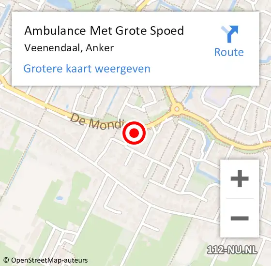 Locatie op kaart van de 112 melding: Ambulance Met Grote Spoed Naar Veenendaal, Anker op 21 december 2015 10:39