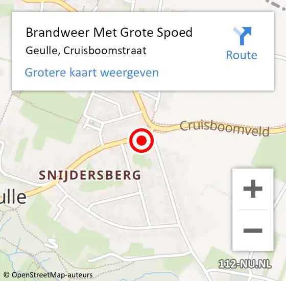 Locatie op kaart van de 112 melding: Brandweer Met Grote Spoed Naar Geulle, Cruisboomstraat op 21 december 2015 12:45