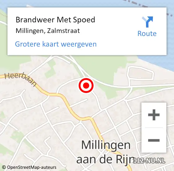 Locatie op kaart van de 112 melding: Brandweer Met Spoed Naar Millingen, Zalmstraat op 21 december 2015 14:48