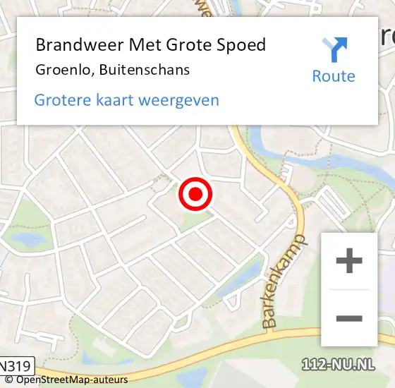 Locatie op kaart van de 112 melding: Brandweer Met Grote Spoed Naar Groenlo, Buitenschans op 21 december 2015 15:08