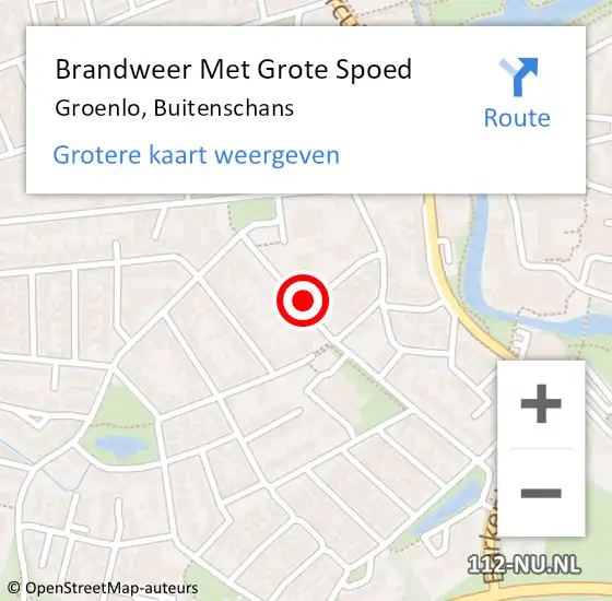 Locatie op kaart van de 112 melding: Brandweer Met Grote Spoed Naar Groenlo, Buitenschans op 21 december 2015 15:09