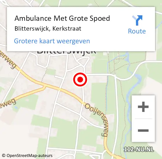 Locatie op kaart van de 112 melding: Ambulance Met Grote Spoed Naar Blitterswijck, Kerkstraat op 30 november 2013 22:03