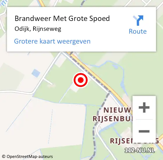 Locatie op kaart van de 112 melding: Brandweer Met Grote Spoed Naar Odijk, Rijnseweg op 21 december 2015 18:26