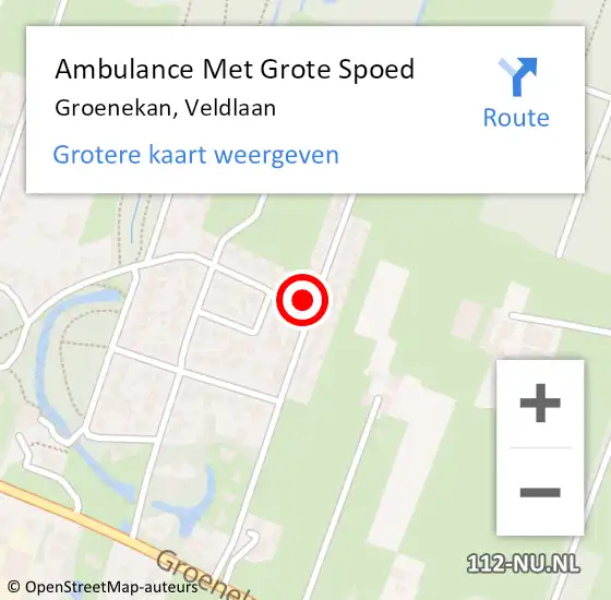 Locatie op kaart van de 112 melding: Ambulance Met Grote Spoed Naar Groenekan, Veldlaan op 21 december 2015 20:28