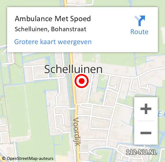 Locatie op kaart van de 112 melding: Ambulance Met Spoed Naar Schelluinen, Bohanstraat op 21 december 2015 21:20