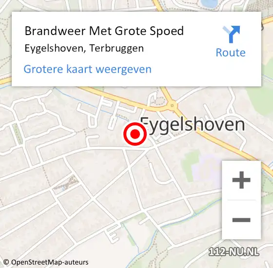 Locatie op kaart van de 112 melding: Brandweer Met Grote Spoed Naar Eygelshoven, Terbruggen op 22 december 2015 10:11