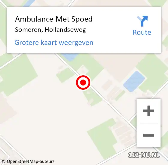 Locatie op kaart van de 112 melding: Ambulance Met Spoed Naar Someren, Hollandseweg op 22 december 2015 10:26