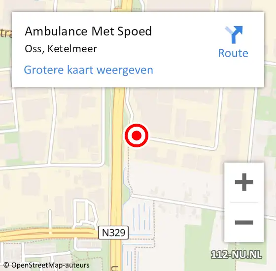 Locatie op kaart van de 112 melding: Ambulance Met Spoed Naar Oss, Ketelmeer op 22 december 2015 11:41