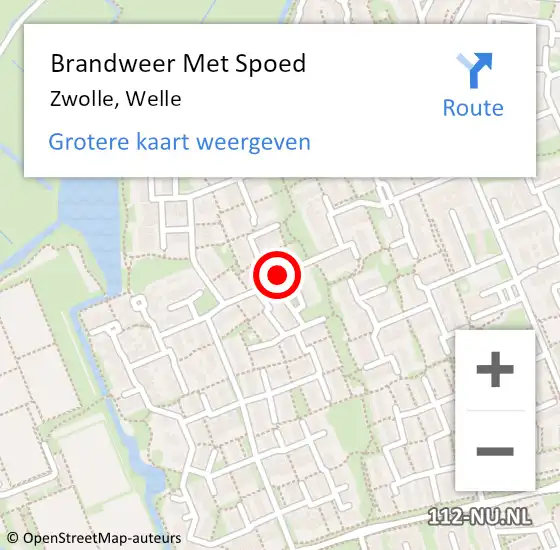 Locatie op kaart van de 112 melding: Brandweer Met Spoed Naar Zwolle, Welle op 22 december 2015 12:06