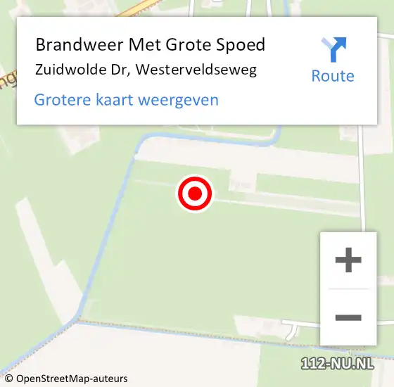 Locatie op kaart van de 112 melding: Brandweer Met Grote Spoed Naar Zuidwolde Dr, Westerveldseweg op 1 december 2013 00:43