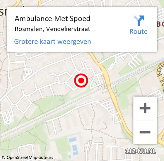 Locatie op kaart van de 112 melding: Ambulance Met Spoed Naar Rosmalen, Vendelierstraat op 22 december 2015 13:17