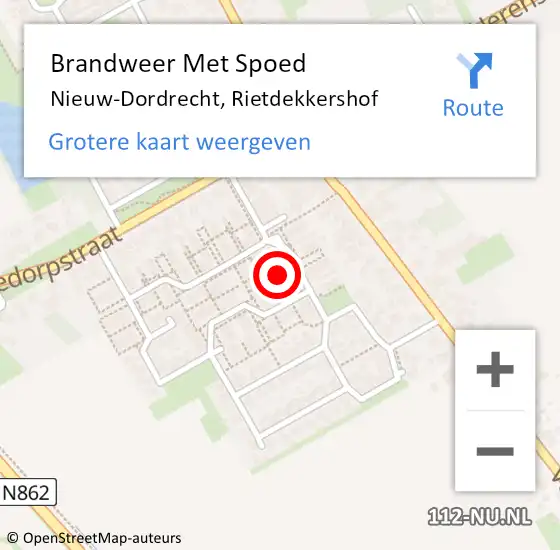 Locatie op kaart van de 112 melding: Brandweer Met Spoed Naar Nieuw-Dordrecht, Rietdekkershof op 1 december 2013 00:58