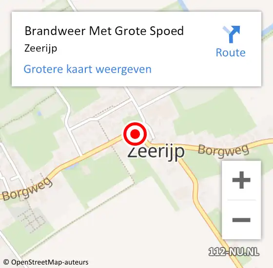 Locatie op kaart van de 112 melding: Brandweer Met Grote Spoed Naar Zeerijp op 22 december 2015 14:00