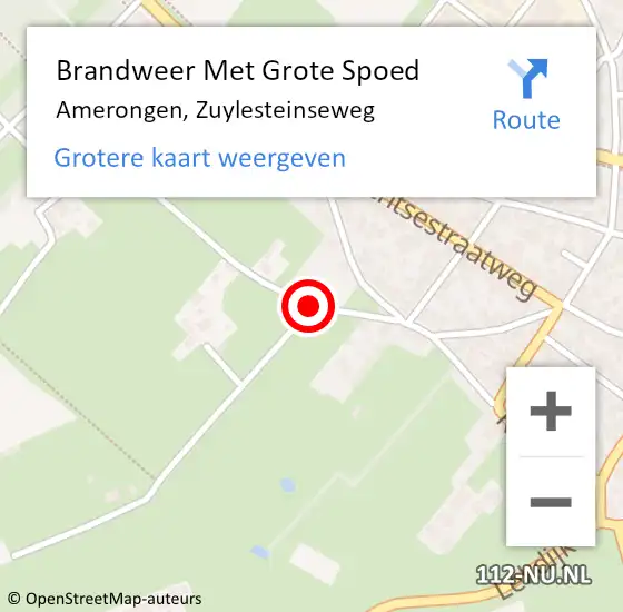 Locatie op kaart van de 112 melding: Brandweer Met Grote Spoed Naar Amerongen, Zuylesteinseweg op 22 december 2015 15:38