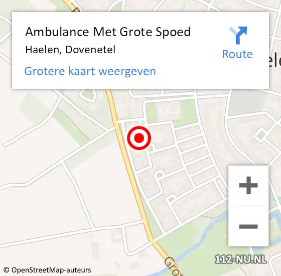 Locatie op kaart van de 112 melding: Ambulance Met Grote Spoed Naar Haelen, Dovenetel op 22 december 2015 18:49