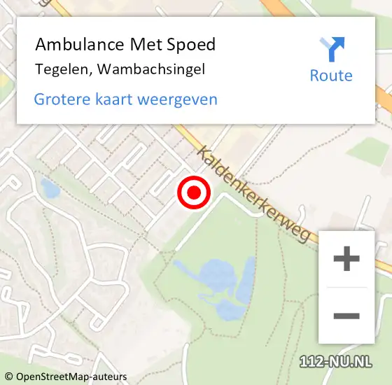 Locatie op kaart van de 112 melding: Ambulance Met Spoed Naar Tegelen, Wambachsingel op 22 december 2015 19:52