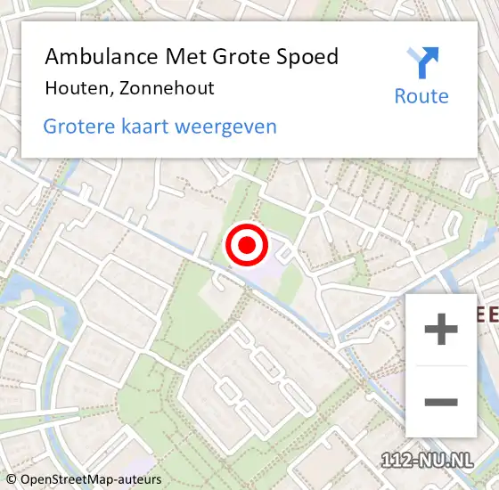 Locatie op kaart van de 112 melding: Ambulance Met Grote Spoed Naar Houten, Zonnehout op 22 december 2015 19:59