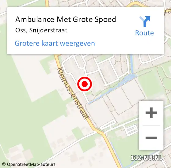 Locatie op kaart van de 112 melding: Ambulance Met Grote Spoed Naar Oss, Snijderstraat op 22 december 2015 21:24